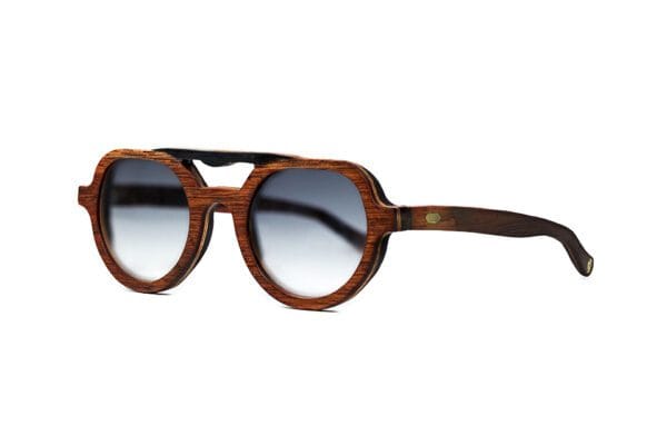 Alpha wooden glasses front view Alpha handcrafted eyewear by Albero