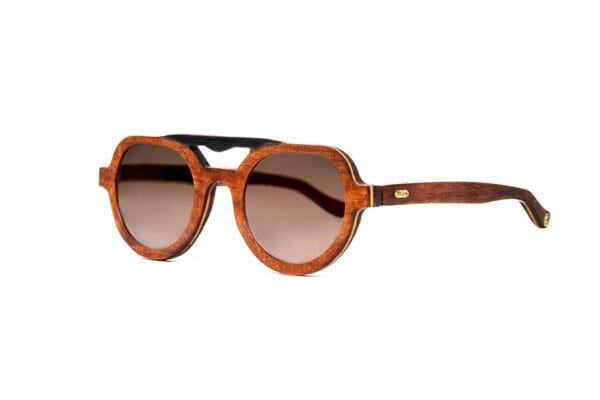 Alpha wooden glasses front view Alpha handcrafted eyewear by Albero